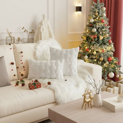 SPRUCELY Cozy Plush Christmas Tree Pillowcase