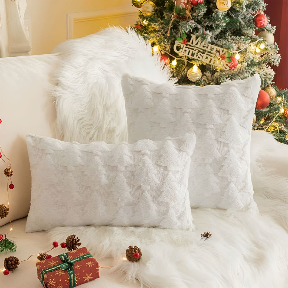 SPRUCELY Cozy Plush Christmas Tree Pillowcase
