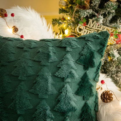 SPRUCELY Cozy Plush Christmas Tree Pillowcase