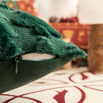 SPRUCELY Cozy Plush Christmas Tree Pillowcase