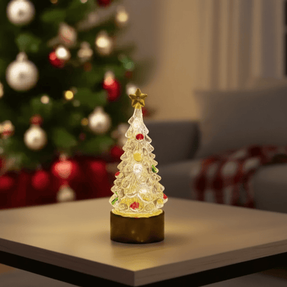 HOLIDAYLIT Festive Christmas Tree Table and Nightstand Lamp
