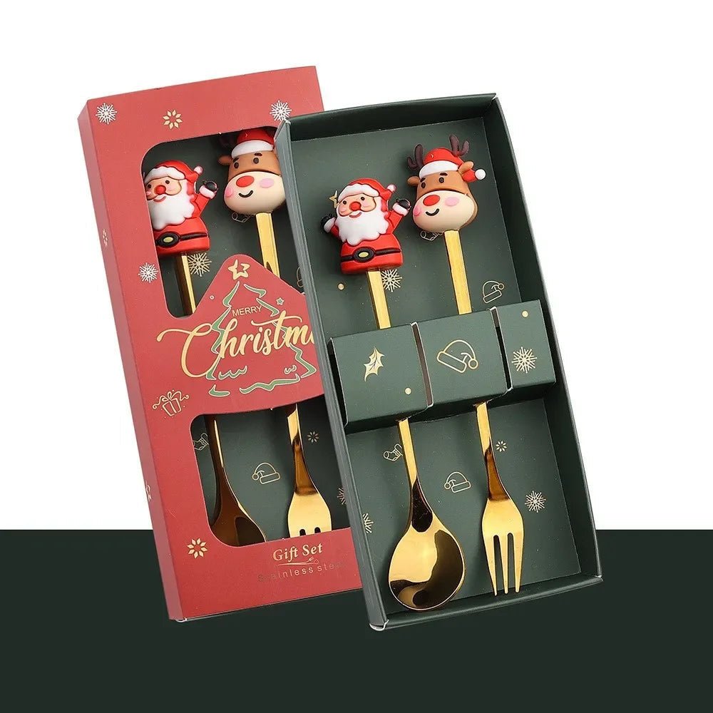 FESTIFORK Creative Christmas Spoon & Fruit Fork Set