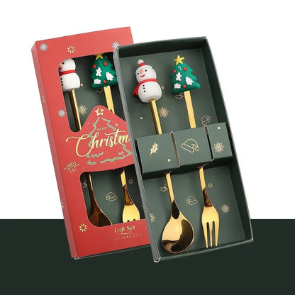FESTIFORK Creative Christmas Spoon & Fruit Fork Set