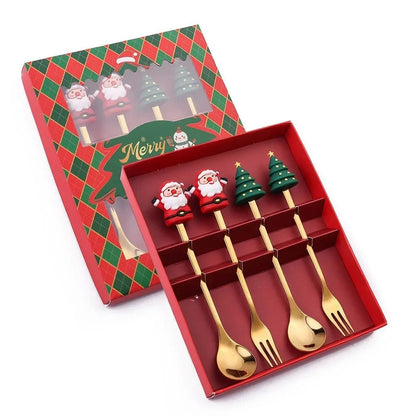 FESTIFORK Creative Christmas Spoon & Fruit Fork Set