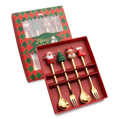 FESTIFORK Creative Christmas Spoon & Fruit Fork Set