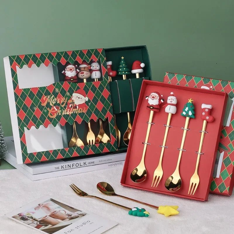 FESTIFORK Creative Christmas Spoon & Fruit Fork Set
