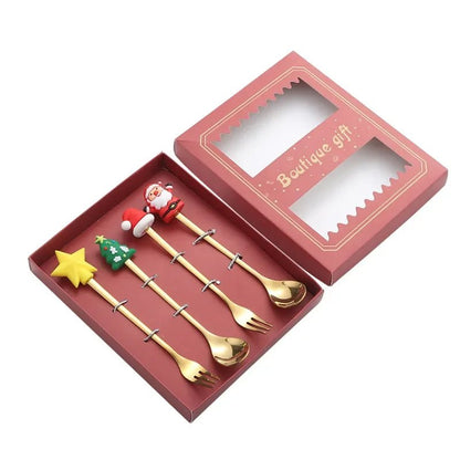 FESTIFORK Creative Christmas Spoon & Fruit Fork Set