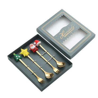 FESTIFORK Creative Christmas Spoon & Fruit Fork Set