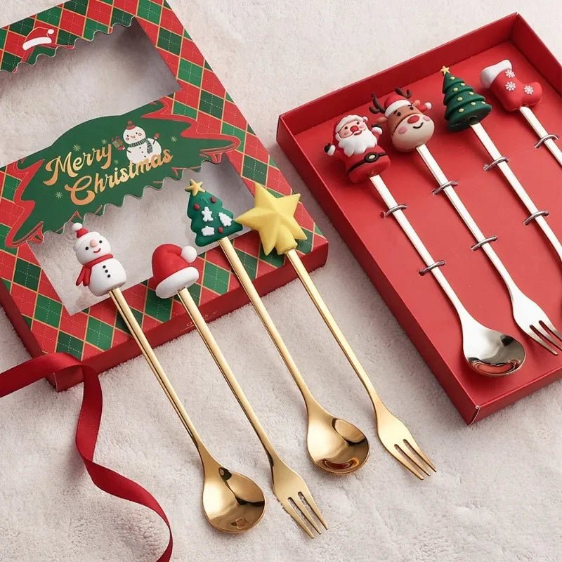 FESTIFORK Creative Christmas Spoon & Fruit Fork Set