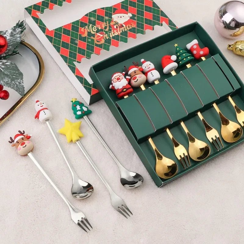 FESTIFORK Creative Christmas Spoon & Fruit Fork Set