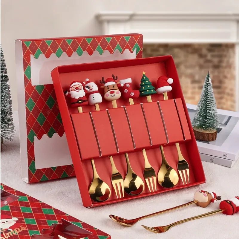 FESTIFORK Creative Christmas Spoon & Fruit Fork Set