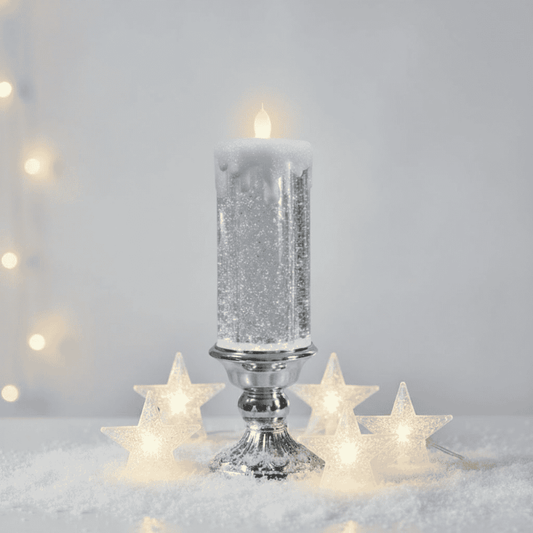 LED Candle Flameless Christmas Candle, Battery Operated LED Candles in Silver, Gold & Blue