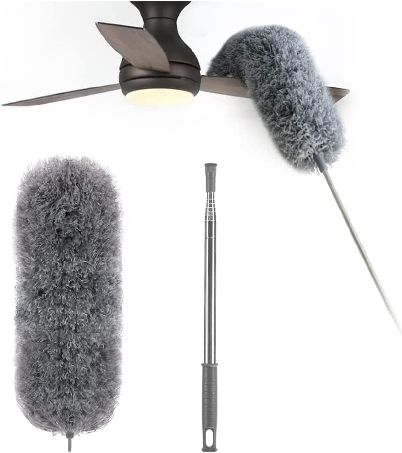 Telescopic Microfiber Duster, Extra Long Reach, Washable