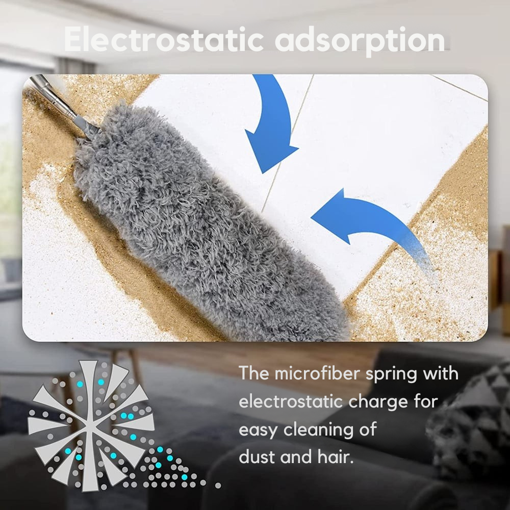 Telescopic Microfiber Duster, Extra Long Reach, Washable
