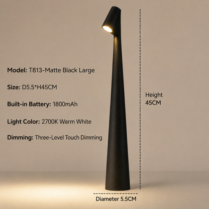 Cordless Designer LED Table Lamp, 3-Level Touch Dimmer
