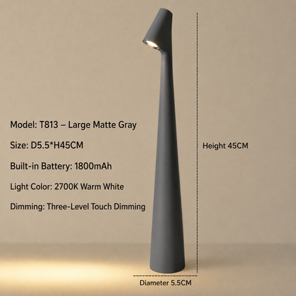 Cordless Designer LED Table Lamp, 3-Level Touch Dimmer