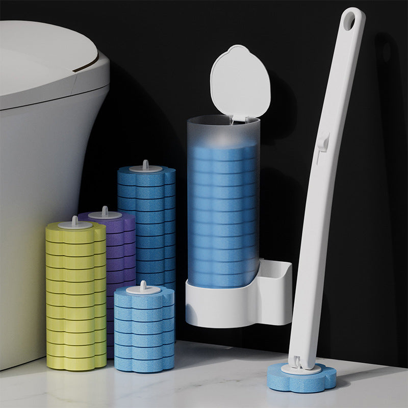 Disposable Toilet Brush, Antibacterial Sponge Heads