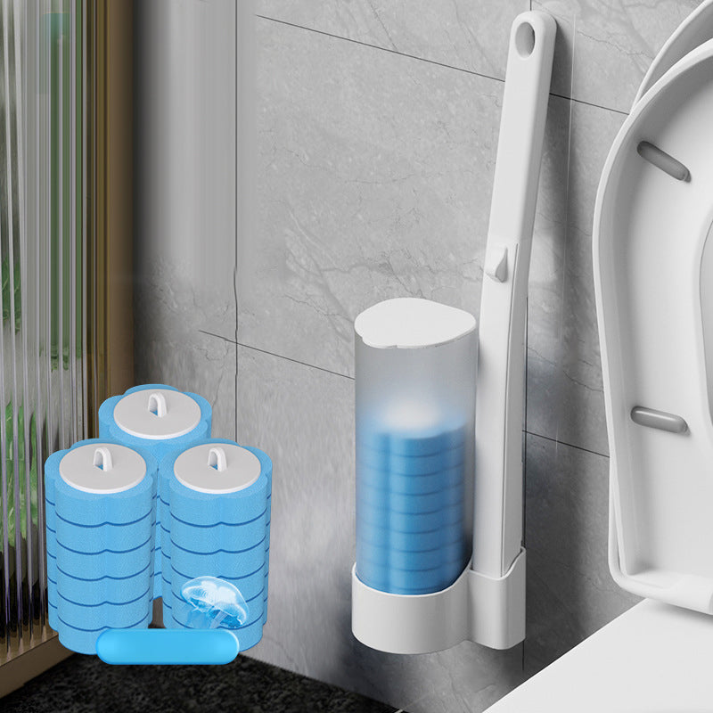 Disposable Toilet Brush, Antibacterial Sponge Heads
