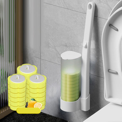 Disposable Toilet Brush, Antibacterial Sponge Heads