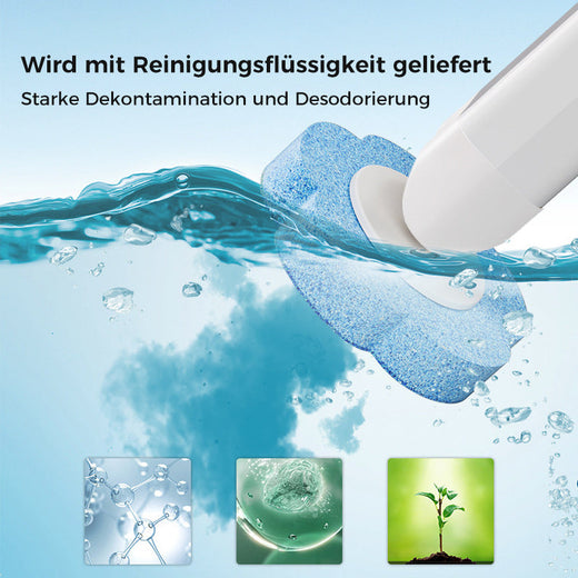 Disposable Toilet Brush, Set with 18 Pre-Filled Sponge Heads and Holder for Hygienic Toilet Cleaning