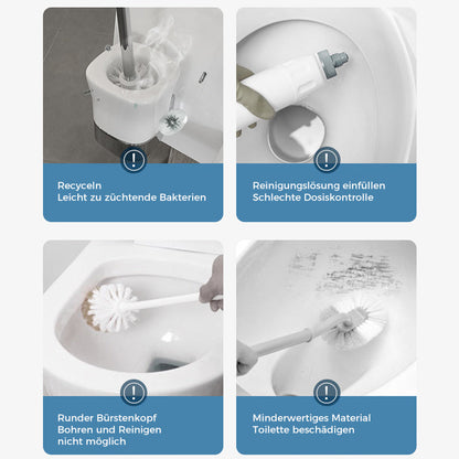 Disposable Toilet Brush, Antibacterial Sponge Heads