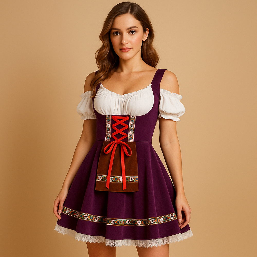 Dirndl Dress for Women, Traditional Oktoberfest Dress for Festivals and Theme Parties