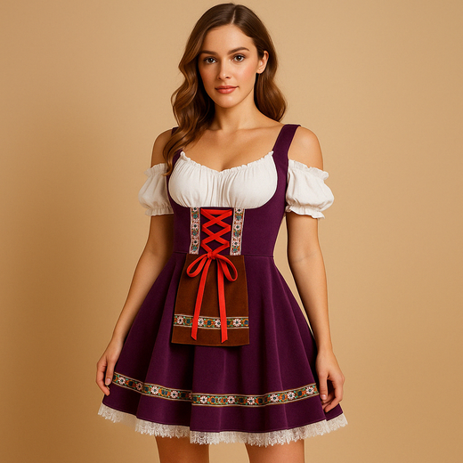 Dirndl Dress for Women, Traditional Oktoberfest Dress for Festivals and Theme Parties