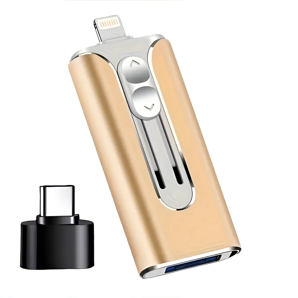 USB Flash Drive Multi Connector, Phone & Computer Photo Backup Stick 32GB to 256GB
