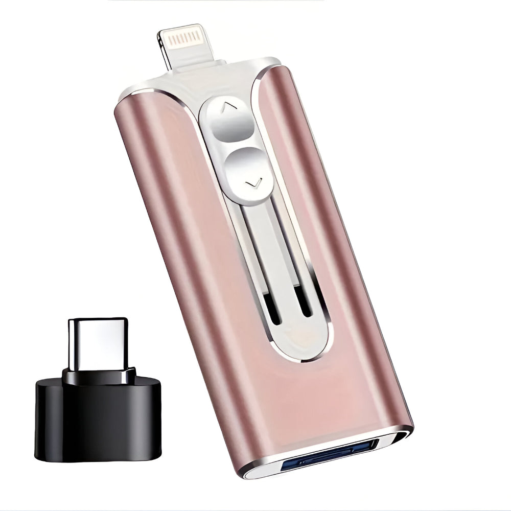 USB Flash Drive Multi Connector, Phone & Computer Photo Backup Stick 32GB to 256GB