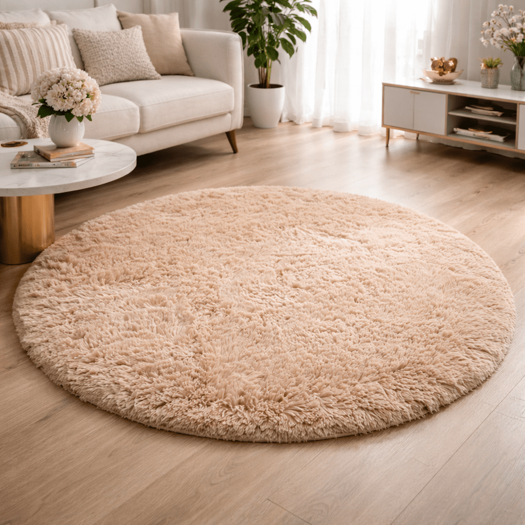 PLUSHIA Ultra-soft Round Plush Rug