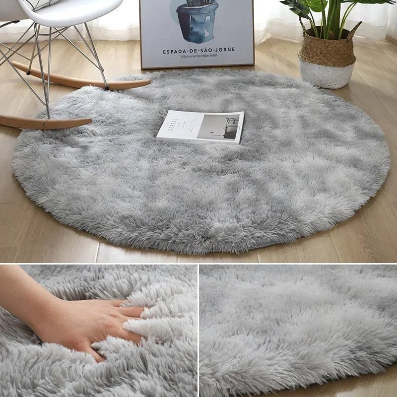 PLUSHIA Ultra-soft Round Plush Rug
