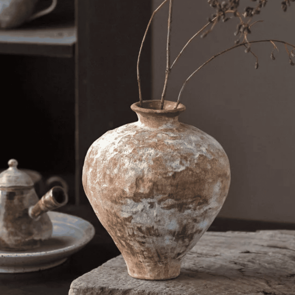Ceramic Vase, Small Handmade Art Vase for Flowers & Shelf Decor