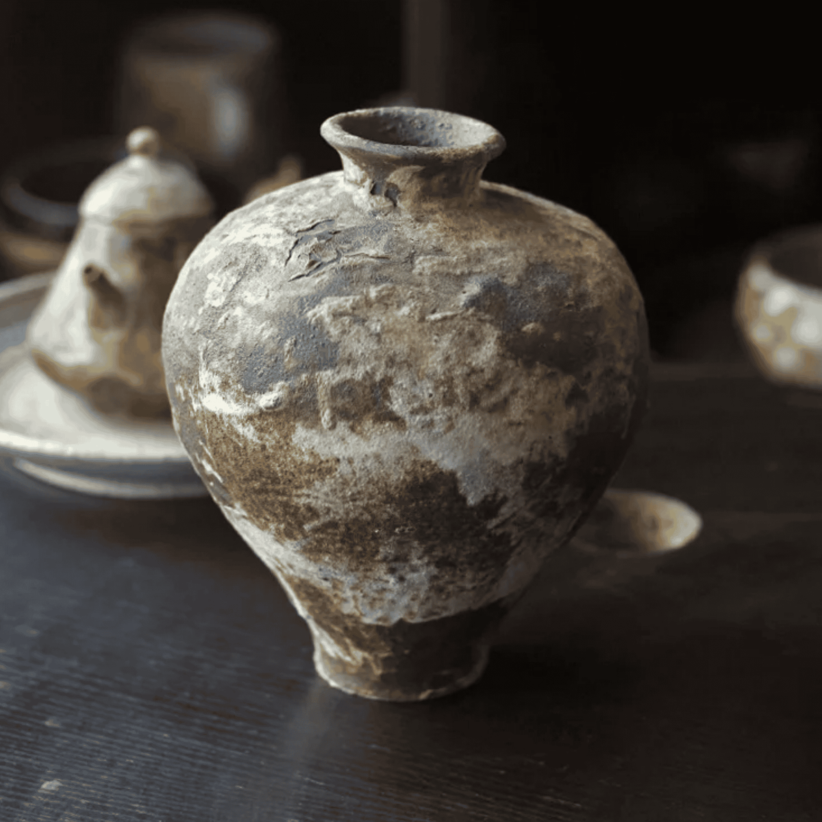 Ceramic Vase, Small Handmade Art Vase for Flowers & Shelf Decor
