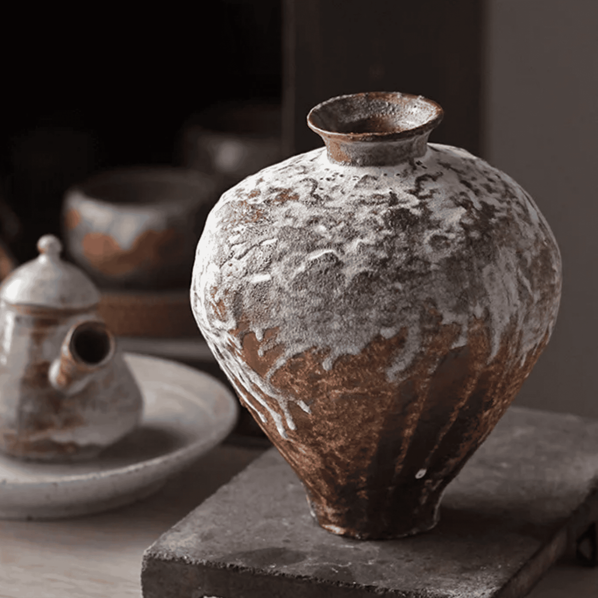 Ceramic Vase, Small Handmade Art Vase for Flowers & Shelf Decor
