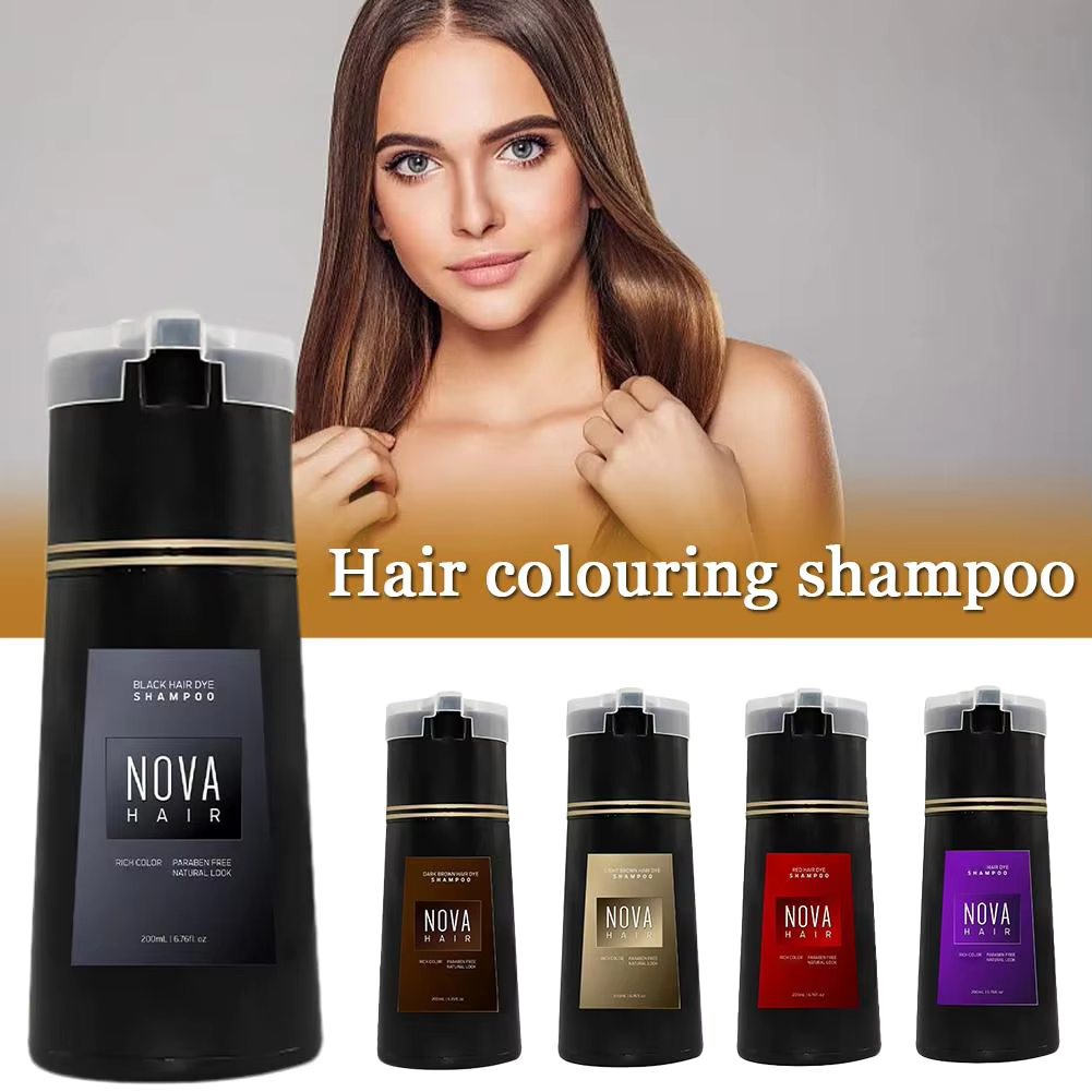 Instant Hair Color Shampoo for Gray Hair, Fast Coloring