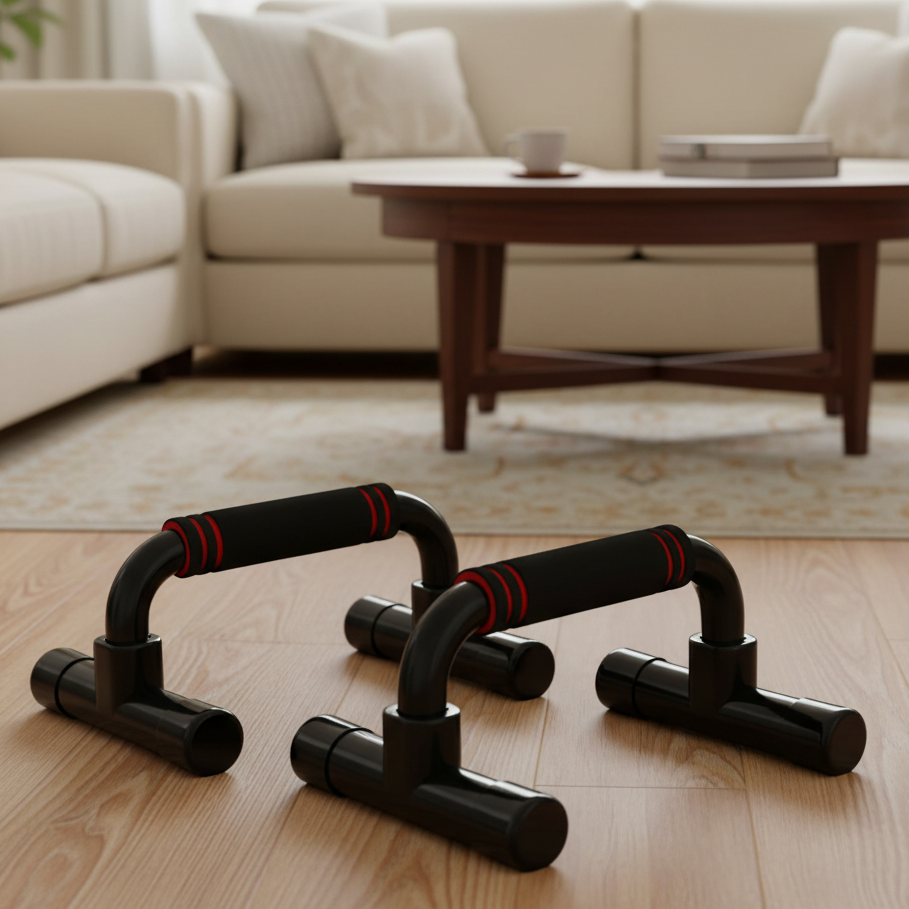 Pushmaster Push-Up Bars Ergonomic Handles image with text 1