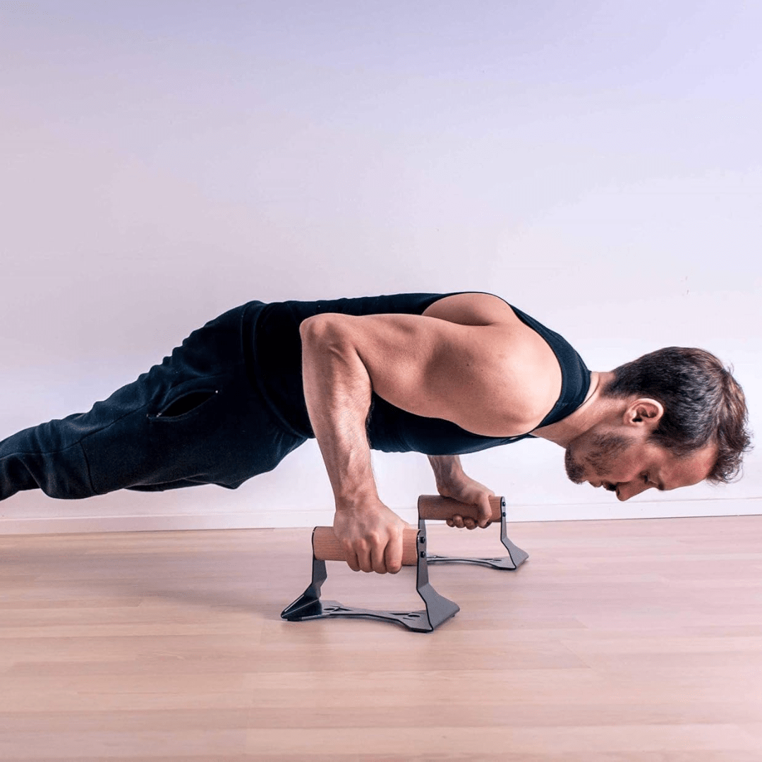 POWERGRIP Ergonomic Wooden Parallettes lifestyle image 1