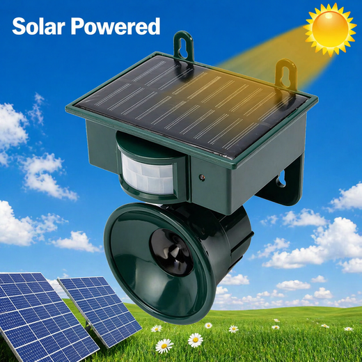 Solar Bird Deterrent, Motion Sensor Bird Repellent with Predator Calls for Pigeons, Crows & Magpies