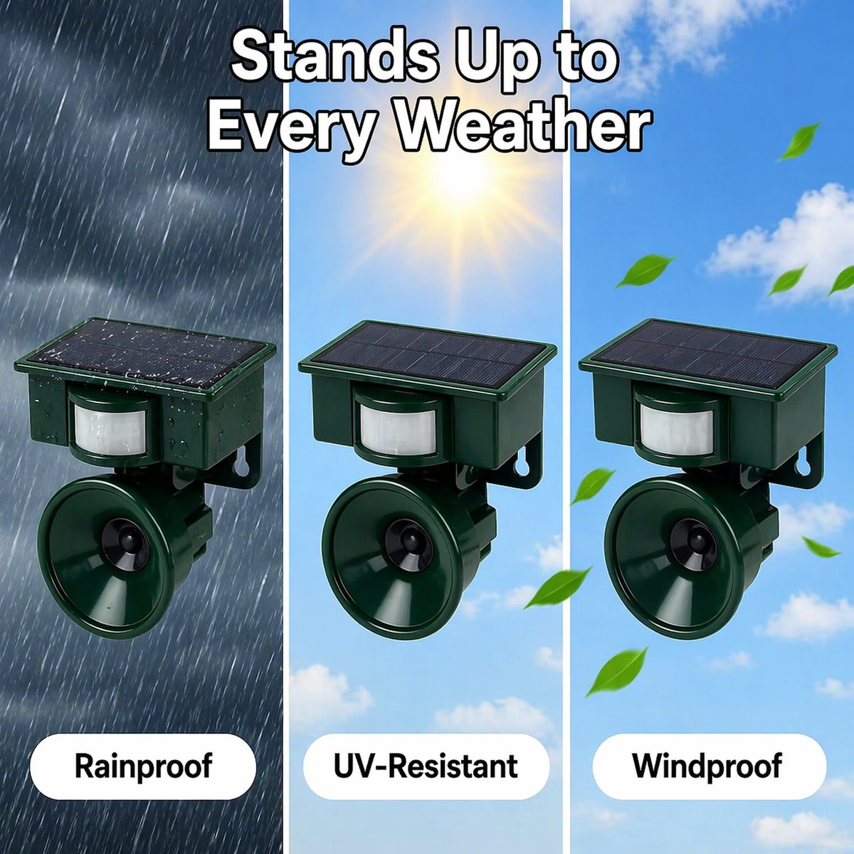 Solar Bird Deterrent, Predator Call Sensor