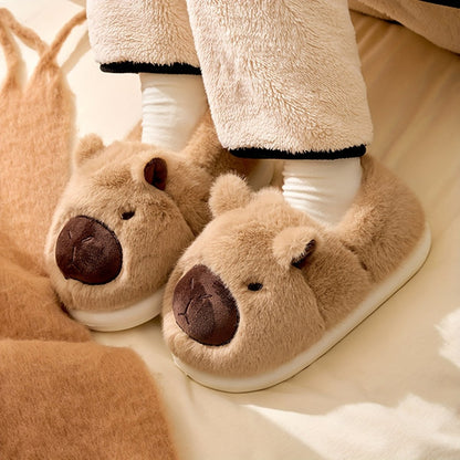 CUDDLEBARA Capybara Plush Indoor Slippers