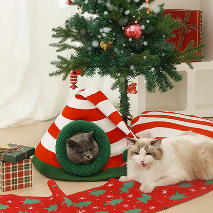 COZYSANTA Soft Christmas Cat Bed