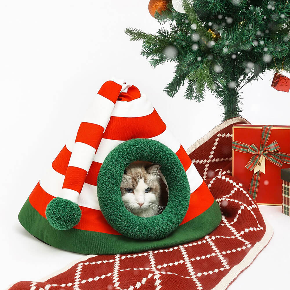 COZYSANTA Soft Christmas Cat Bed