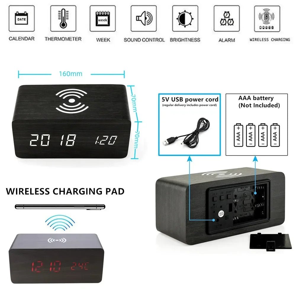WIRETIME LED Alarm Clock