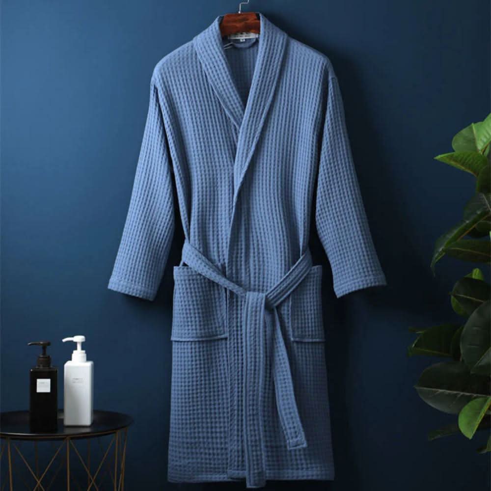 COTTONLUXE Waffle V-Neck Bathrobe
