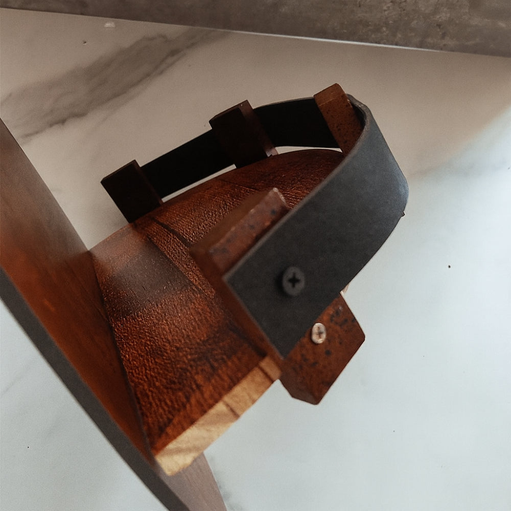 Whiskey Barrel Wall Shelf, Round Wood Bottle Display for Home Bar