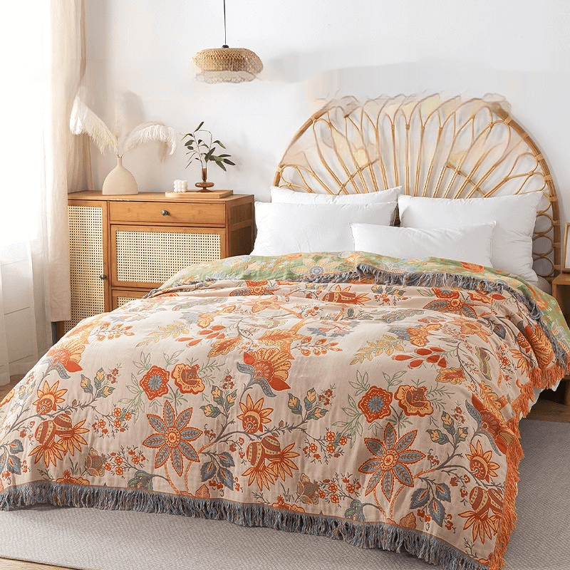 BohoWeave Cotton Reversible Blanket - Two Looks In One Blanket