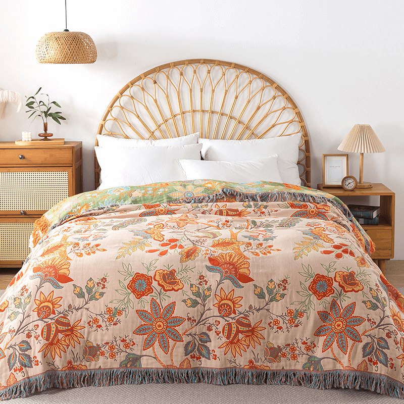 BohoWeave Cotton Reversible Blanket - Soft Cotton, Made To Last