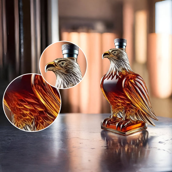 Eagle Whiskey Decanter, Decorative Glass Liquor Bottle for Bar Display