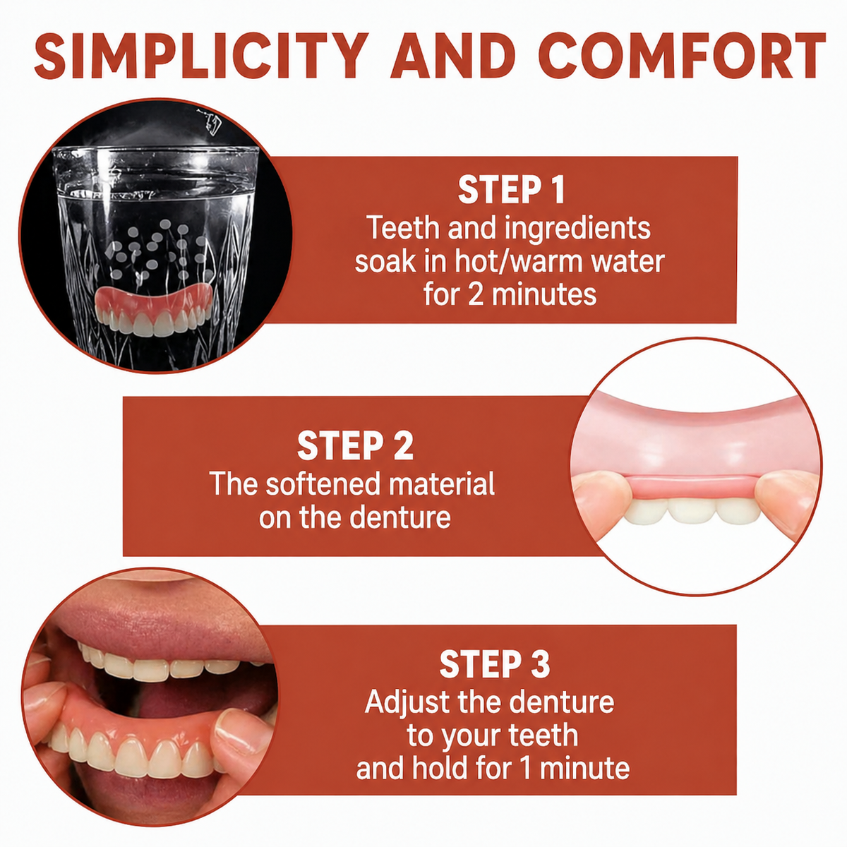 Denture Cushion Pads, Soft Silicone, Non-Slip Fit