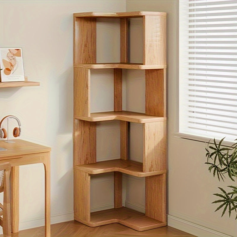 Corner Cabinet, Solid Wood Corner Storage Cabinet for Living Room & Bathroom